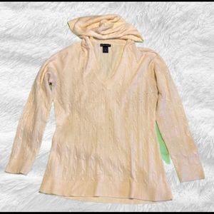 New York & Company, yellow hooded sweater, L